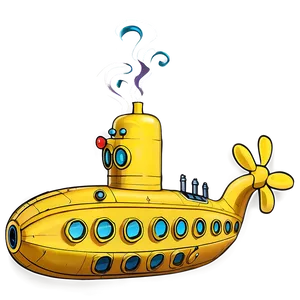 Yellow Submarine Isolated Png 06292024 PNG image