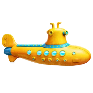 Yellow Submarine Isolated Png 06292024 PNG image