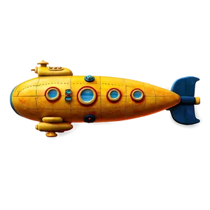 Yellow Submarine On Sea Background Png 06292024 PNG image