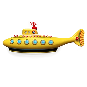 Yellow Submarine On Sea Background Png Qpt72 PNG image