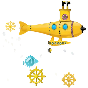 Yellow Submarine Sea Exploration PNG Rbn49