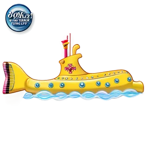 Yellow Submarine With Waves Png 06292024 PNG image