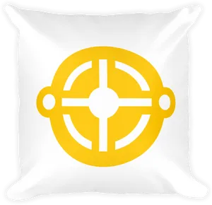 Yellow Target Icon Pillow PNG