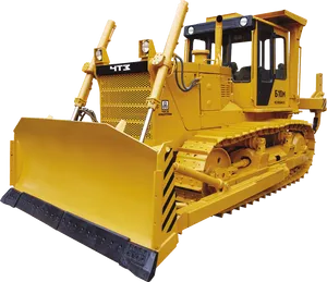 Yellow Track Bulldozer Isolated PNG image