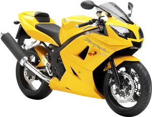 Yellow Triumph Daytona Sportbike PNG image