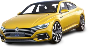 Yellow Volkswagen Sport Coupe Concept G T E PNG image