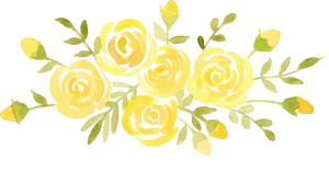 Yellow Watercolor Roses Artwork PNG image