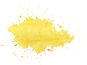 Yellow Watercolor Splashon Black Background PNG image