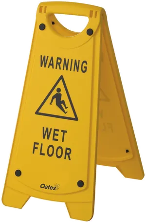 Yellow Wet Floor Sign Warning PNG