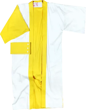 Yellow White Kimono Flatlay PNG