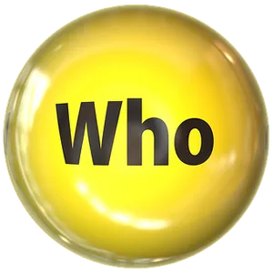 Yellow Who Button