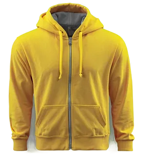 Yellow Zip Up Hoodie PNG 66