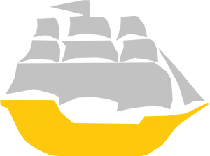 Yellowand Grey Sailboat Graphic PNG image