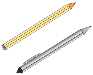 Yellowand Silver Pencils Vector Illustration