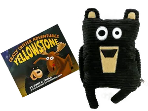 Yellowstone Crazy Critter Adventures Bookand Plush Toy PNG image