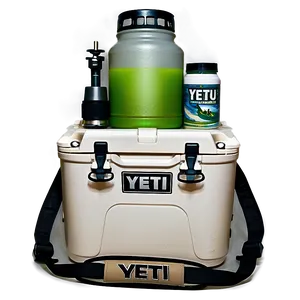 Yeti Cooler With Fishing Gear PNG Vls