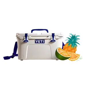 Yeti Cooler With Tropical Fruits PNG Ccg