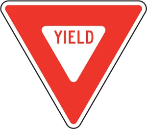 Yield Traffic Sign Redand White PNG image