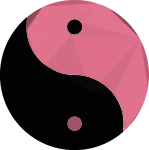 Yin Yang Pink Black Circle Logo PNG image