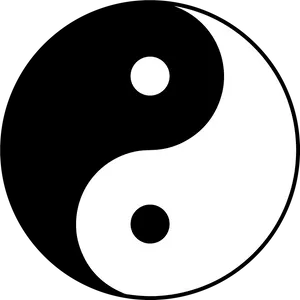 Yin Yang Symbol Black White Balance PNG image