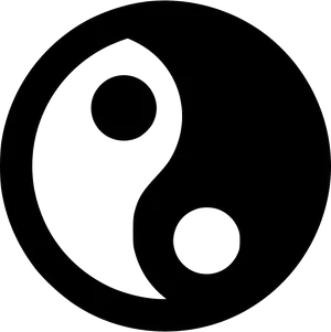 Yin Yang Symbol Black White PNG image