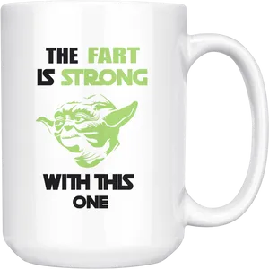 Yoda Fart Humor Mug PNG image
