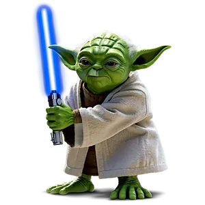 Yoda Lightsaber Pose PNG 5