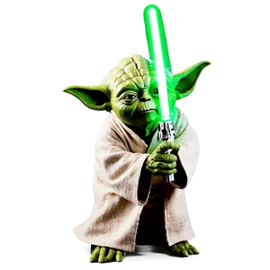 Yoda With Green Lightsaber PNG 54