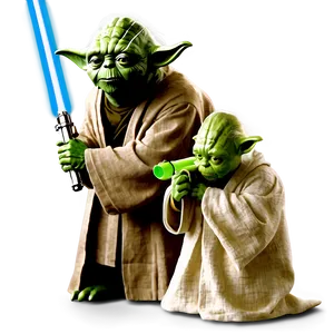 Yoda With Green Lightsaber PNG Aqo20