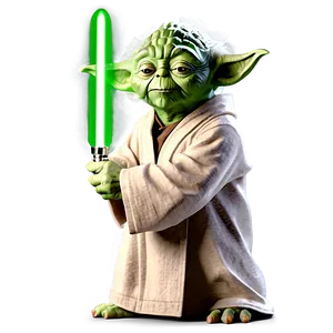 Yoda With Green Lightsaber PNG Ivo96