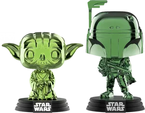 Yodaand Boba Fett Funko Pop Figures