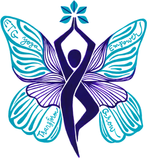 Yoga Inspired Butterfly Art PNG image