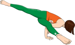 Yoga Practitioner Performing Stretch PNG image