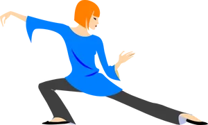 Yoga Warrior Pose Illustration PNG image