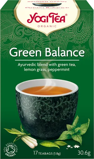 Yogi Green Balance Tea Package PNG image