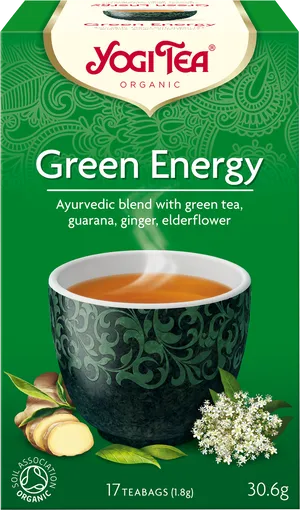 Yogi Green Energy Tea Organic Packaging PNG image