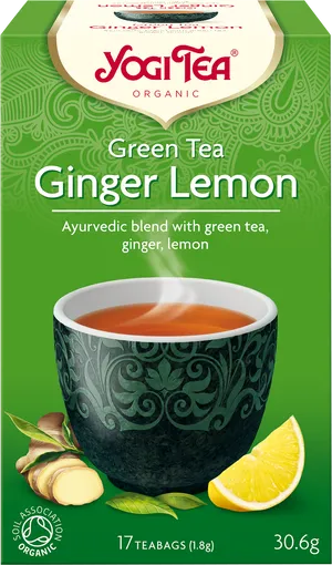 Yogi Tea Green Ginger Lemon Box PNG