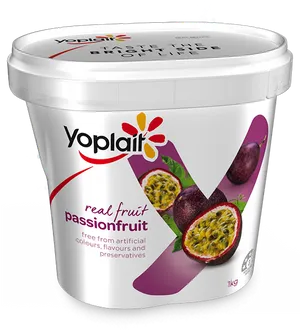 Yoplait Passionfruit Yogurt Container1kg PNG image