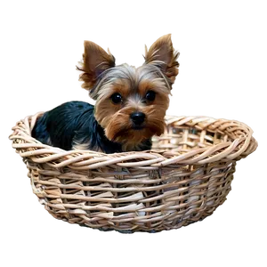 Yorkie In Basket PNG Tvy70 PNG