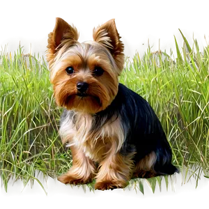 Yorkie In Grass PNG Ceh15 PNG