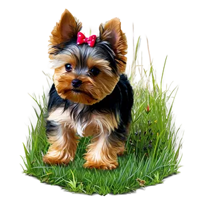 Yorkie In Grass Png Pee PNG image