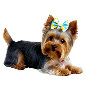 Yorkie With Bow PNG 06242024