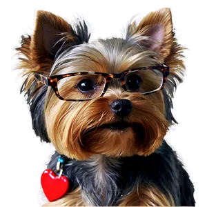 Yorkie With Glasses PNG Qek PNG