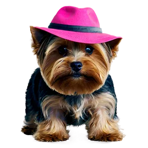 Yorkie With Hat PNG 06242024