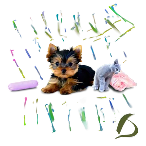 Yorkie With Kitten PNG Soc
