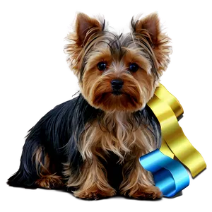 Yorkie With Ribbons PNG 59