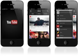 You Tube App Interfacei Phone PNG image