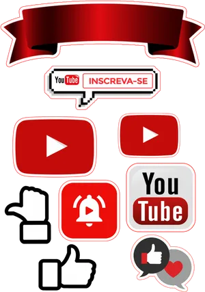 You Tube Engagement Icons PNG image