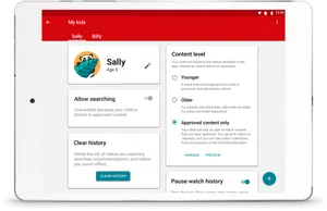 You Tube Kids Parental Control Settings PNG image