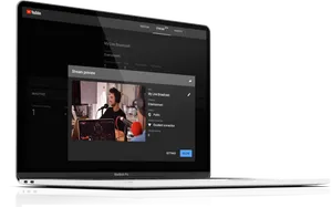 You Tube Live Stream Setupon Laptop PNG image